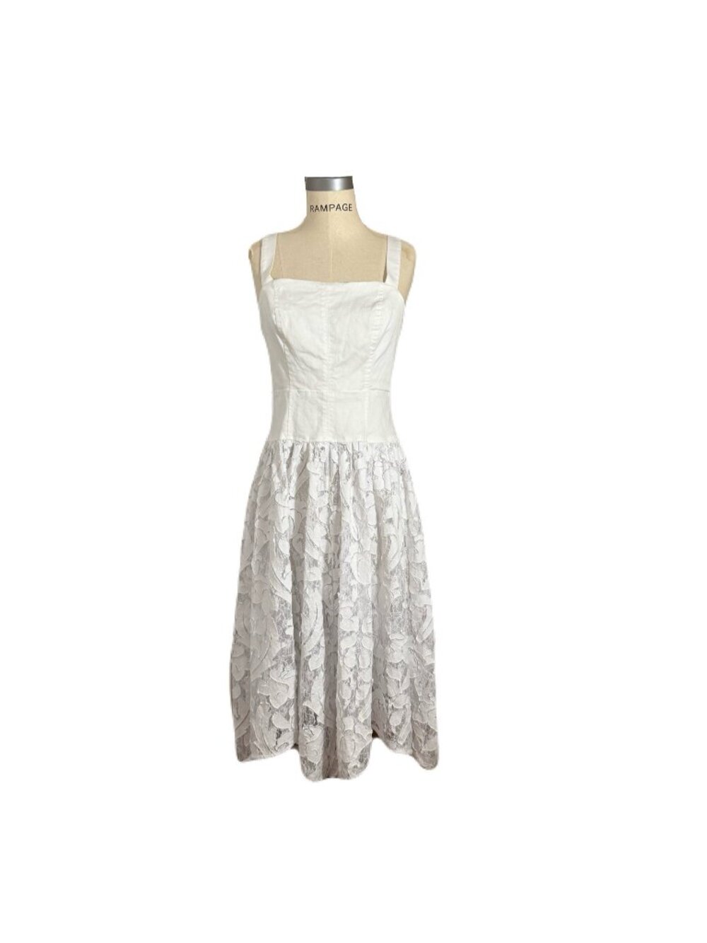 Anthropologie Pilcro Sleeveless Drop-Waist Lace Midi Dress Size 10P